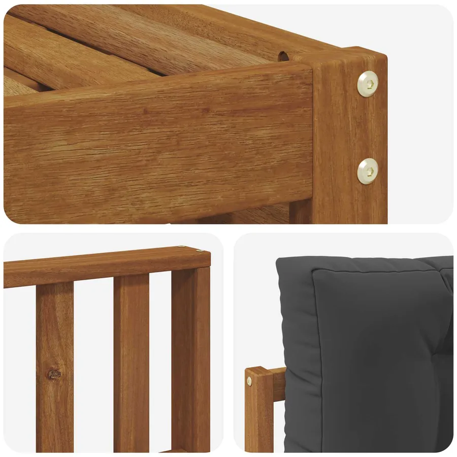 Ensemble de canapés d'extérieur 8 pcs Naturel et Anthracite - 6