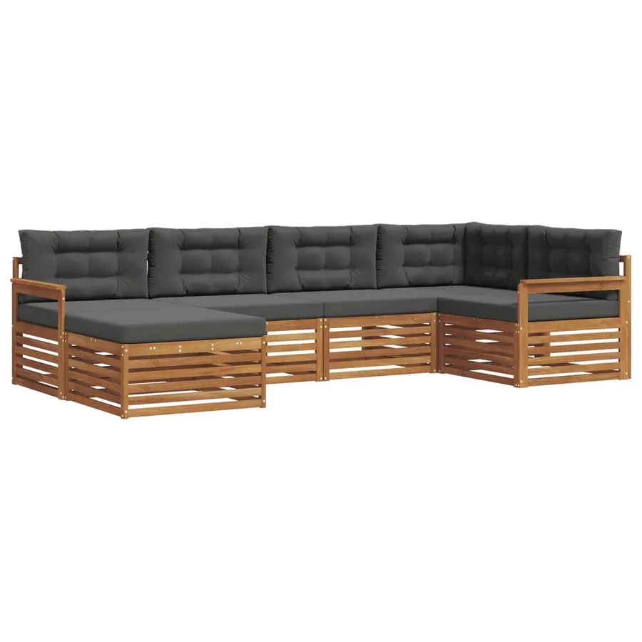 Ensemble de canapés d'extérieur 6 pcs Naturel et Anthracite - 2