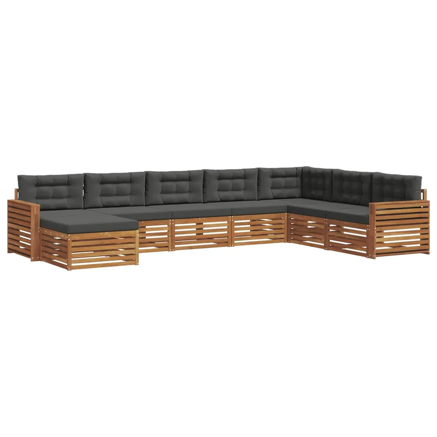 Ensemble de canapés d'extérieur 8 pcs Naturel et Anthracite - 2