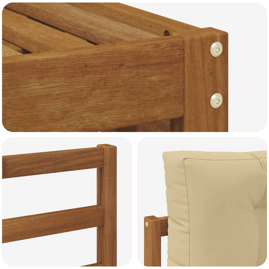 Ensemble de canapés d'extérieur 5 pcs Naturel et Beige - 5