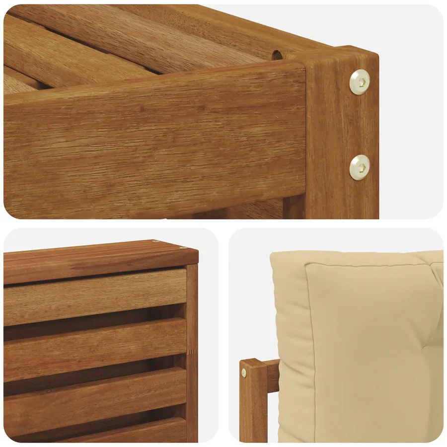 Ensemble de canapés d'extérieur 7 pcs Naturel et Beige - 6