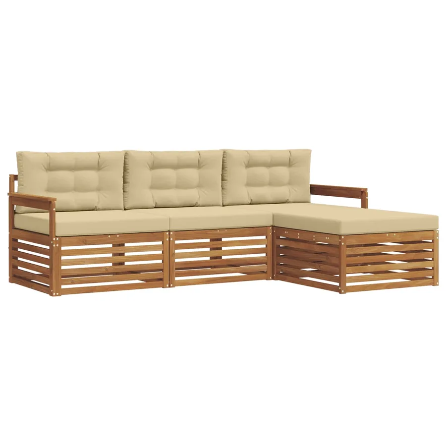 Ensemble de canapés d'extérieur avec coussin Naturel et Beige - 2