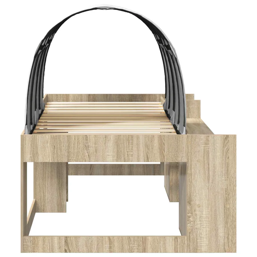 Cadre de lit avec tunnel 3 pc Chêne Sonoma et blanc - 7