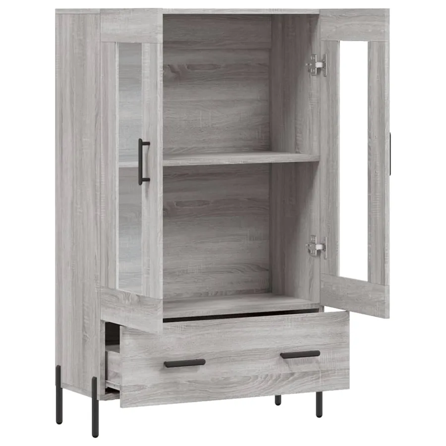 Buffet haut sonoma gris 69,5x31x115 cm bois d'ingénierie - 5