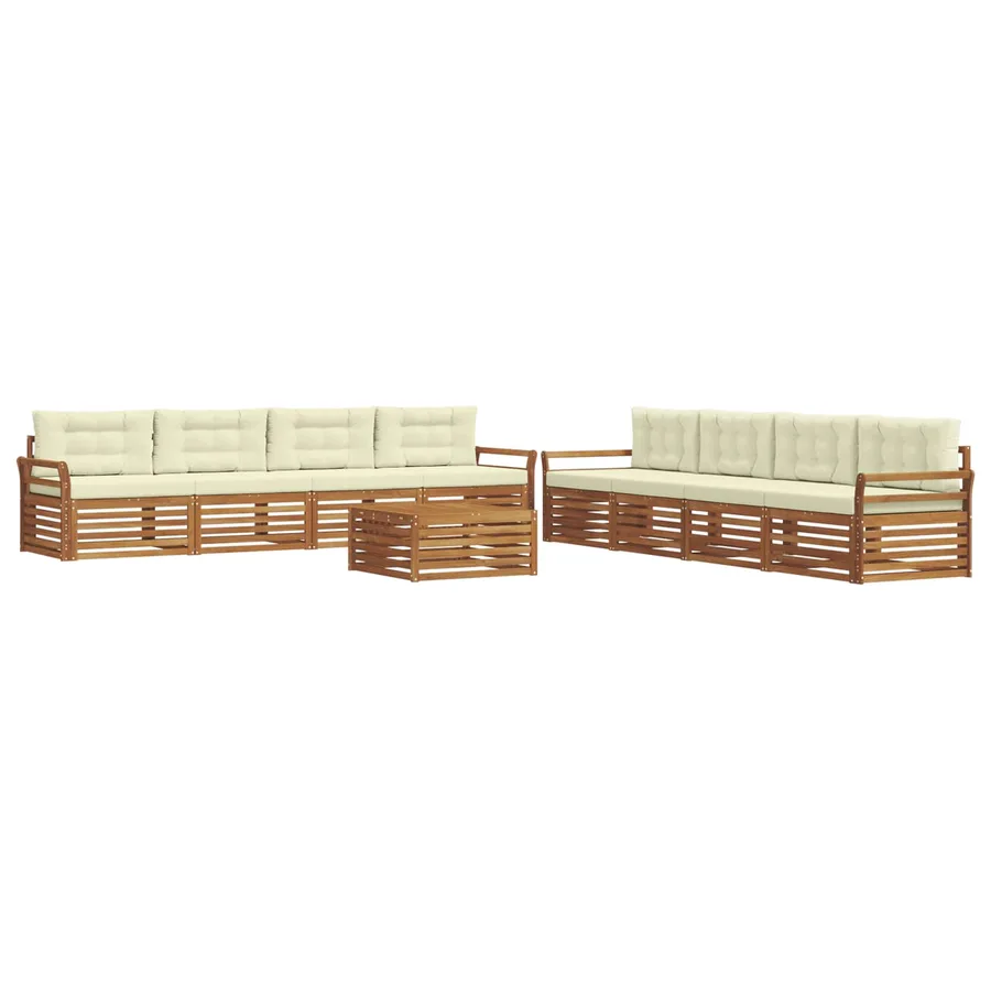 Ensemble de canapés d'extérieur 9 pcs Naturel et Crème - 2
