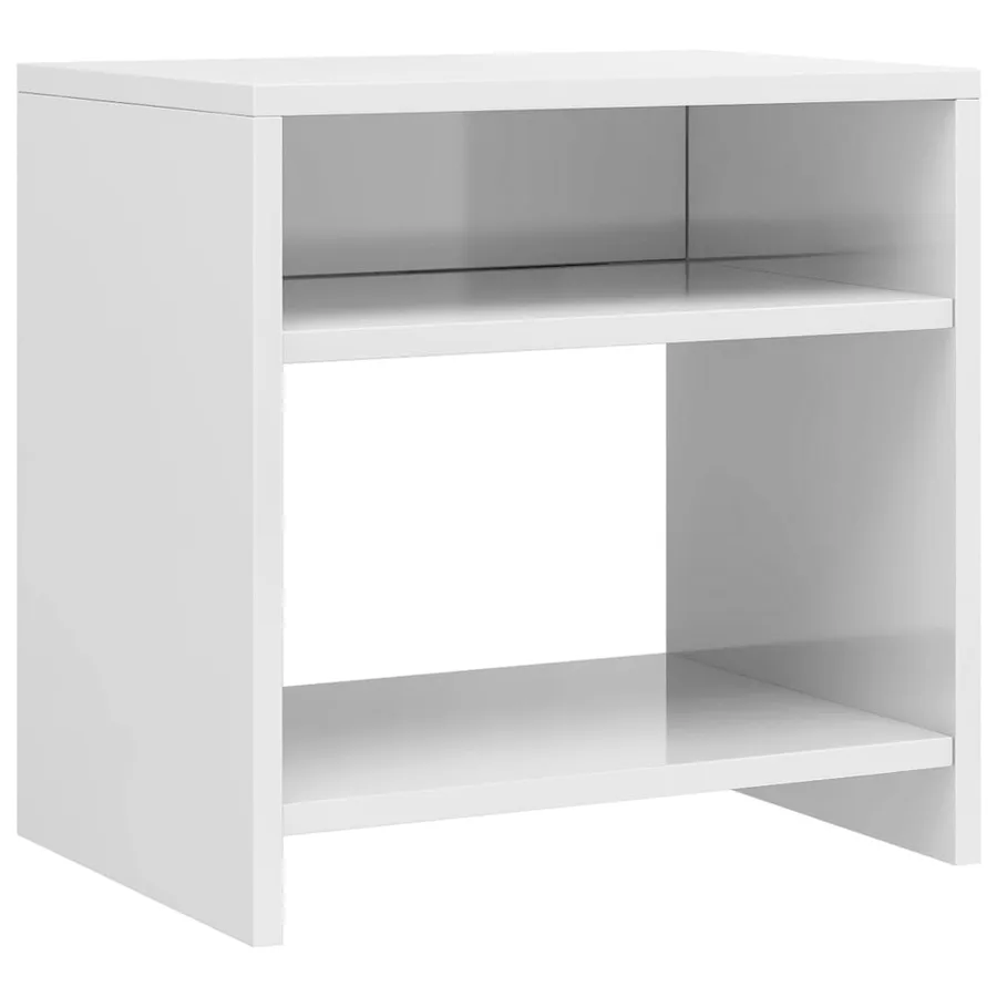Tables de chevet 2pcs Blanc brillant 40x30x40cm bois ingénierie - 4