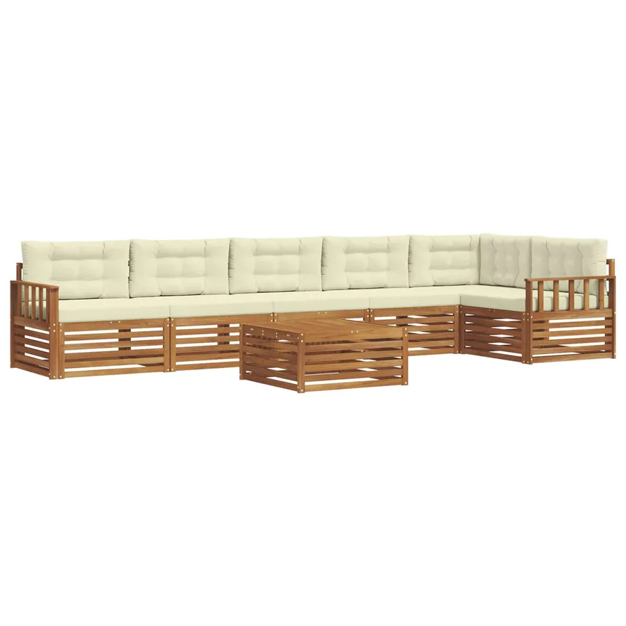 Ensemble de canapés d'extérieur 7 pcs Naturel et Crème - 2