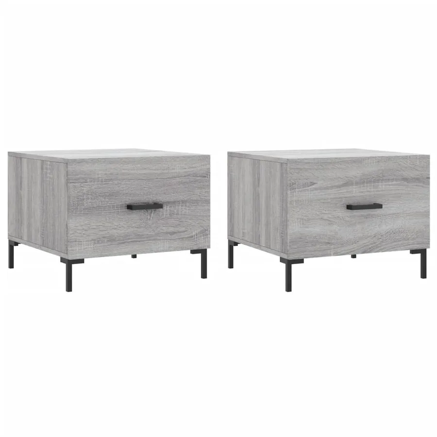 Tables basses 2 pcs sonoma gris 50x50x40 cm bois d'ingénierie - 2