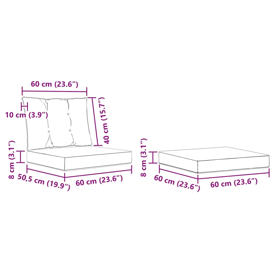 Ensemble de canapés d'extérieur 4 pcs Naturel et Noir - 8
