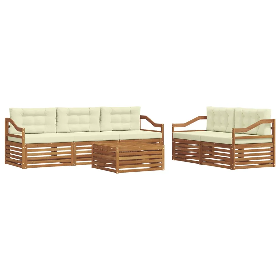 Ensemble de canapés d'extérieur 6 pcs Naturel et Crème - 2