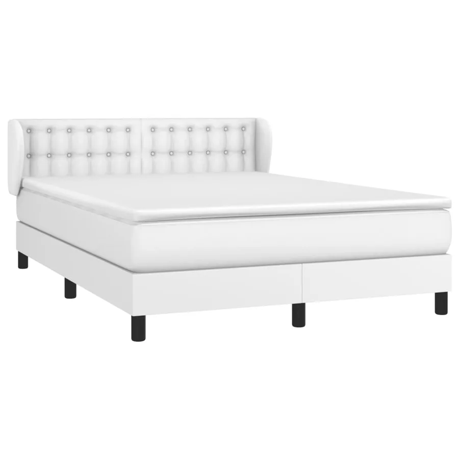 Sommier à lattes de lit avec matelas Blanc 140x200cm Similicuir - 3