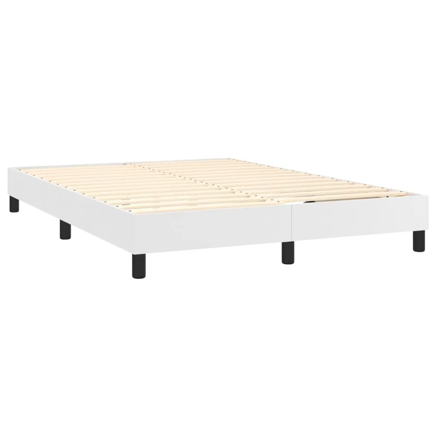 Sommier à lattes de lit avec matelas Blanc 140x200cm Similicuir - 4