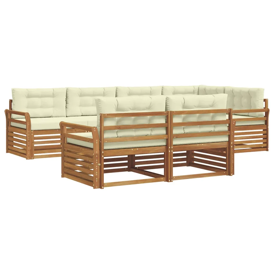 Ensemble de canapés d'extérieur 7 pcs Naturel et Crème - 2