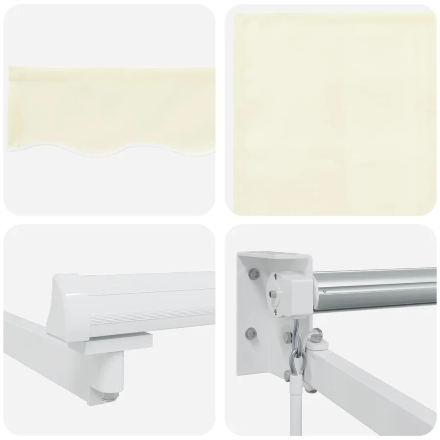 Auvent rétractable Crème 3 x 2 m 100% Polyester et Aluminium - 7