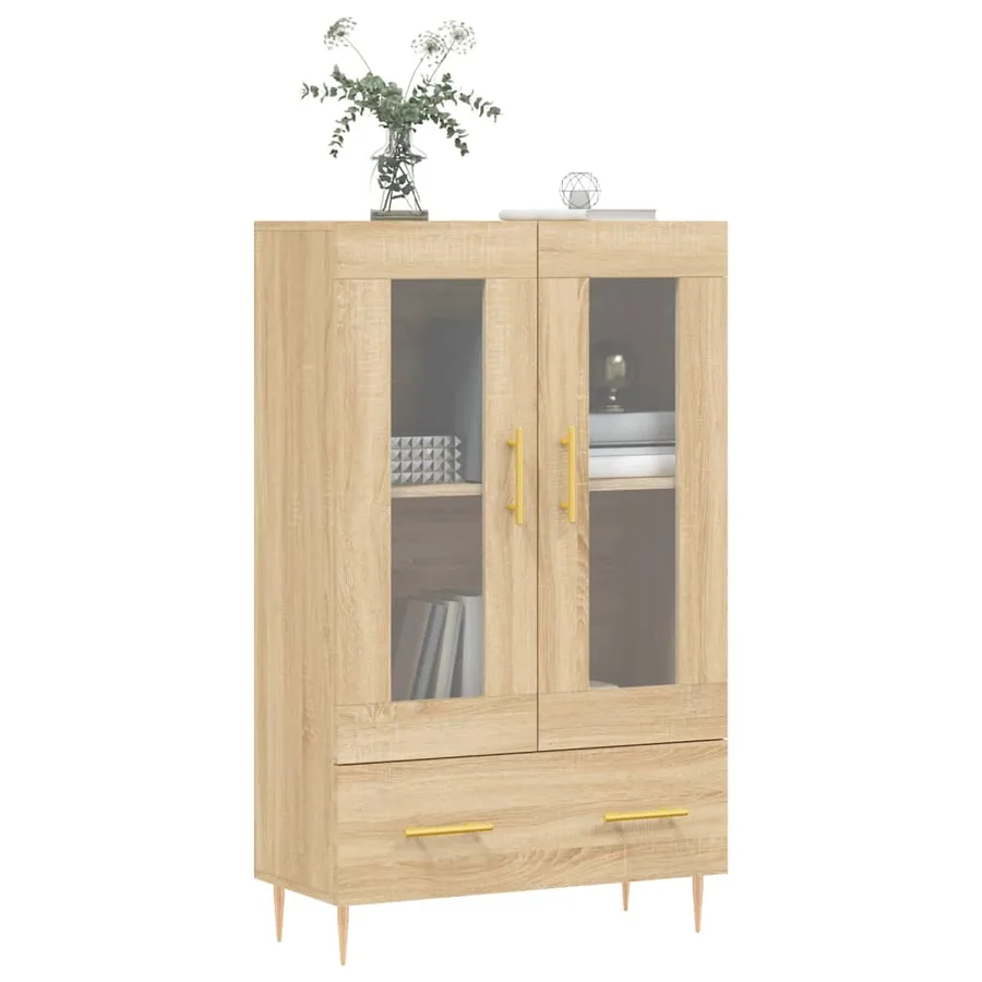 Buffet haut chêne sonoma 69,5x31x115 cm bois d'ingénierie - 3