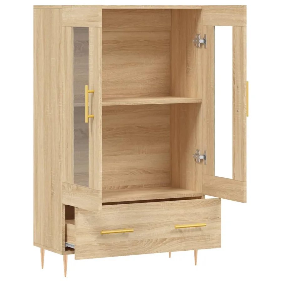 Buffet haut chêne sonoma 69,5x31x115 cm bois d'ingénierie - 5