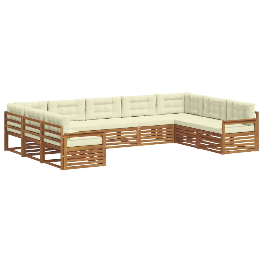 Ensemble de canapés d'extérieur 9 pcs Naturel et Crème - 2