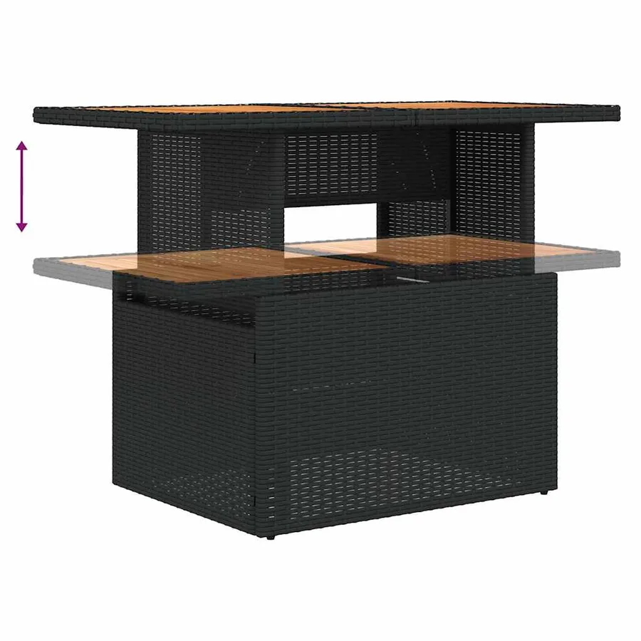 Ensemble de canapés de jardin 11 pcs et coussins rotin acacia - 9