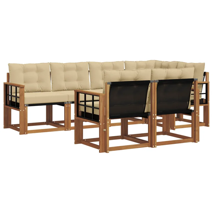 Ensemble de canapés d'extérieur 7 pcs Naturel et Beige - 2