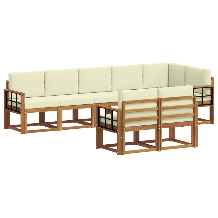 Ensemble de canapés d'extérieur 8 pcs Naturel et Crème - 2