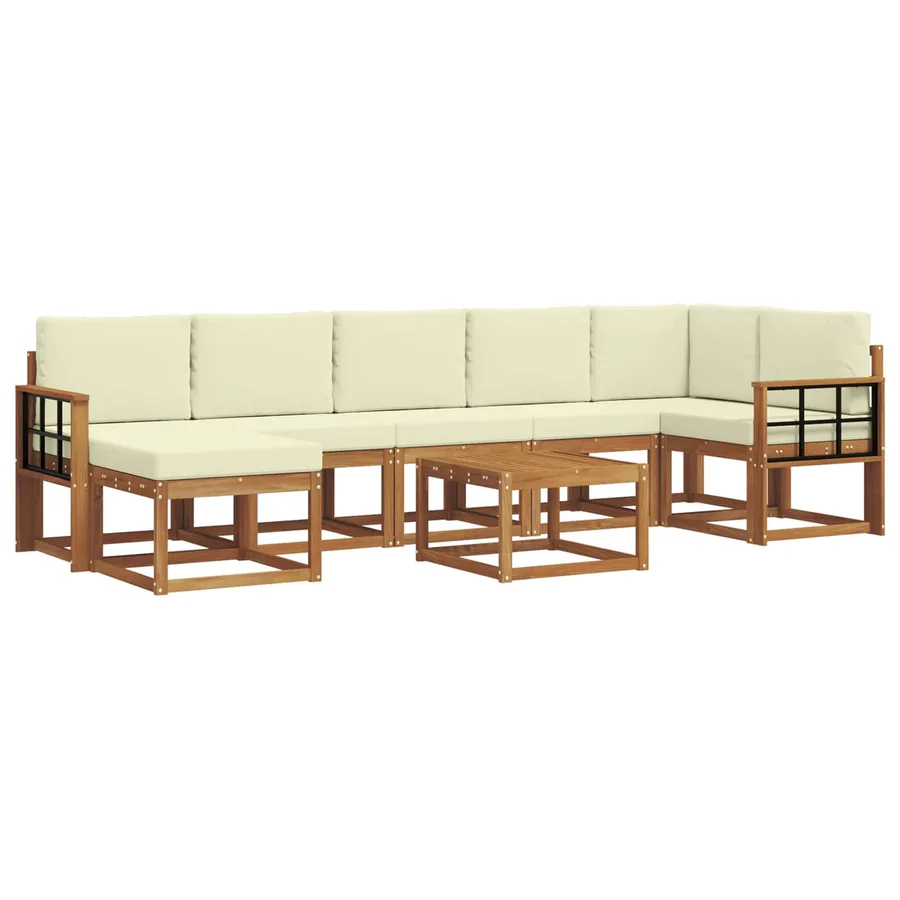 Ensemble de canapés d'extérieur 8 pcs Naturel et Crème - 2