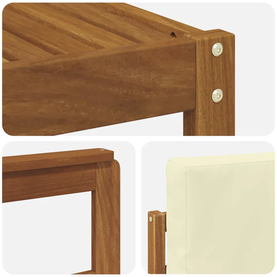 Ensemble de canapés d'extérieur 4 pcs Naturel et Crème - 7