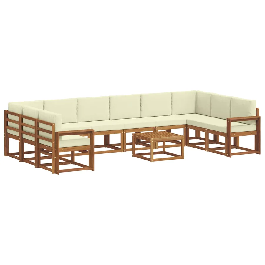 Ensemble de canapés d'extérieur 11 pcs Naturel et Crème - 2