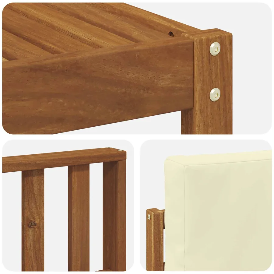 Ensemble de canapés d'extérieur 5 pcs Naturel et Crème - 7