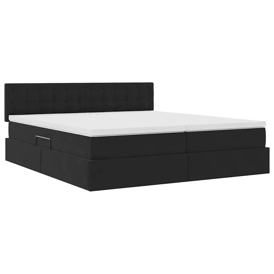 Lit de Rangement avec matelas avec tête de lit Noir 90 x 200 cm - 5