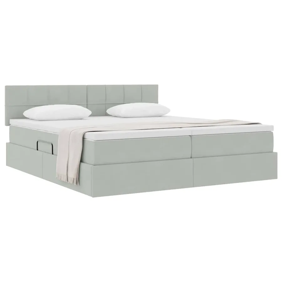 Lit de Rangement avec matelas Gris clair 90 x 200 cm - 3