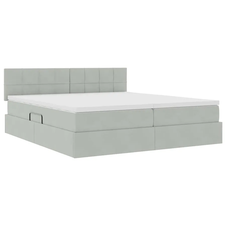 Lit de Rangement avec matelas Gris clair 90 x 200 cm - 5