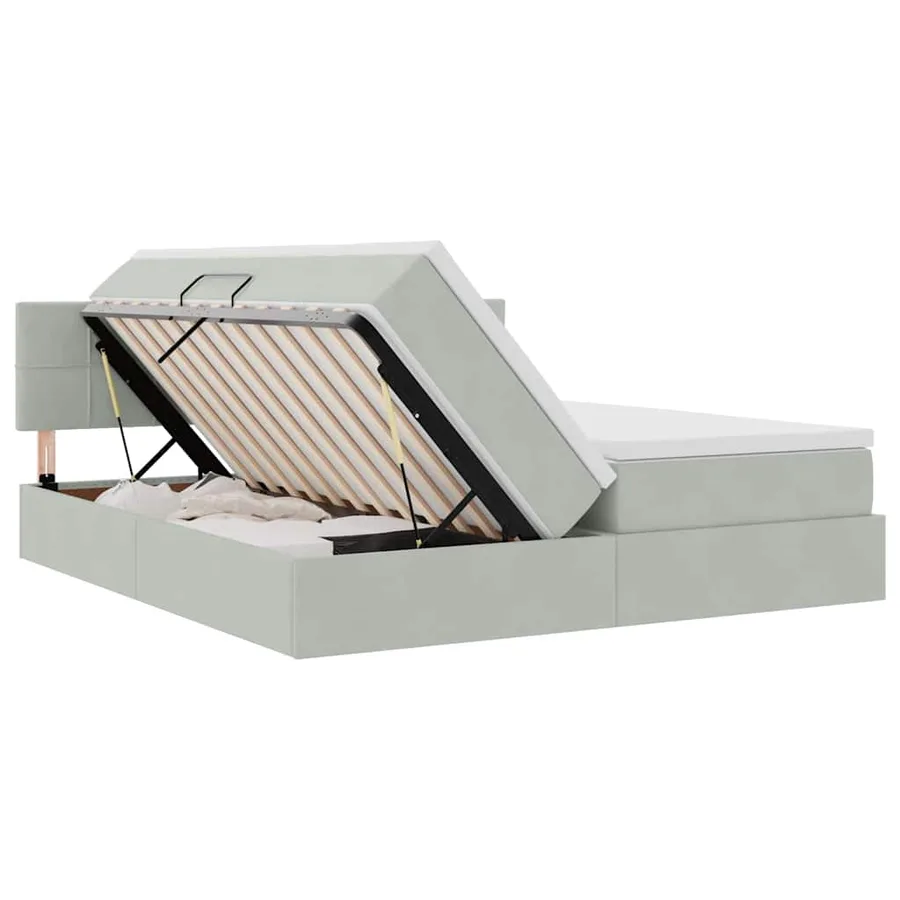Lit de Rangement avec matelas Gris clair 90 x 200 cm - 7