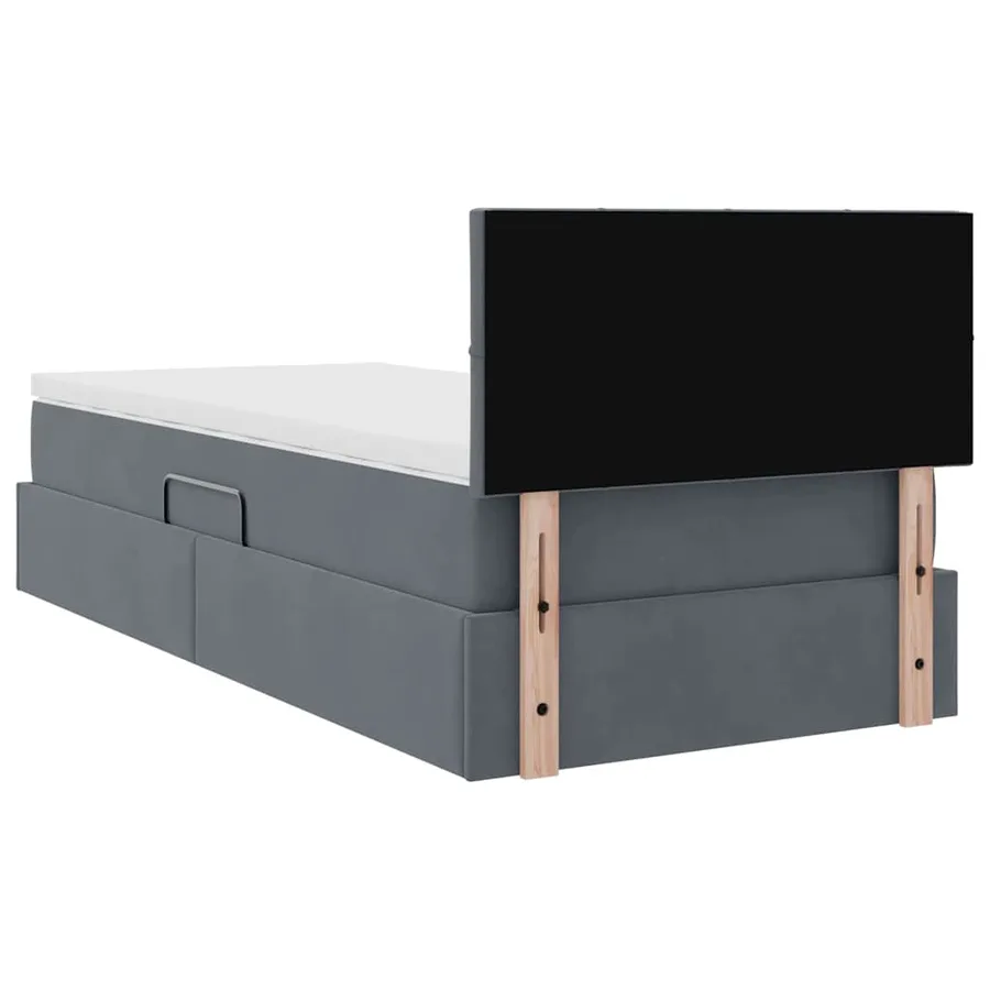 Lit de rangement LED avec matelas Gris foncé 90 x 190 cm - 12