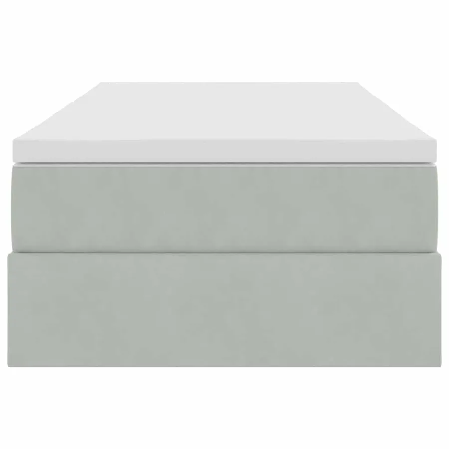 Lit avec rangement et matelas Gris clair 90 x 200 cm Velours - 7