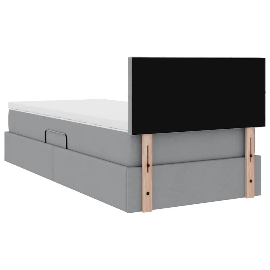 Lit avec rangement et matelas Gris clair 90 x 190 cm - 11