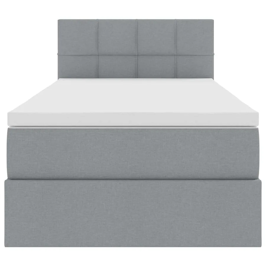 Lit avec rangement et matelas Gris clair 90 x 190 cm - 7