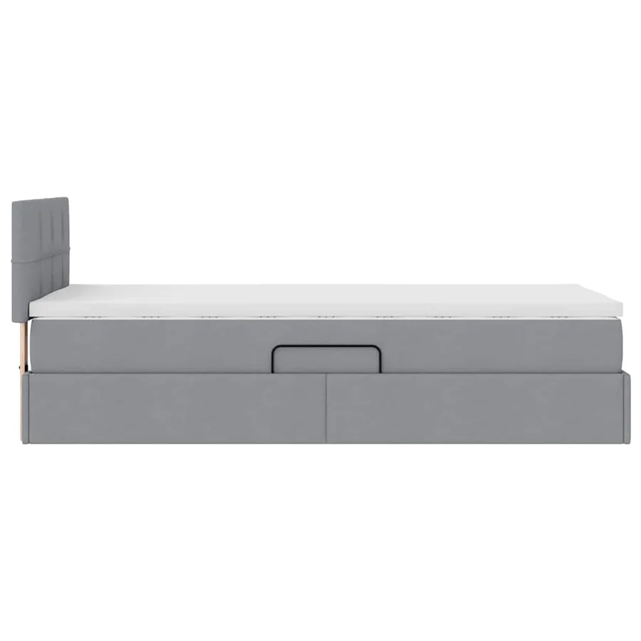 Lit avec rangement et matelas Gris clair 90 x 190 cm - 8
