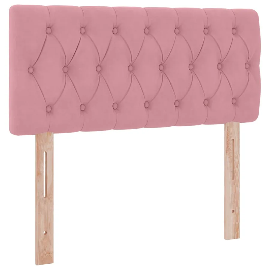 Lit de rangement LED avec matelas Rose 90 x 190 cm Velours - 8