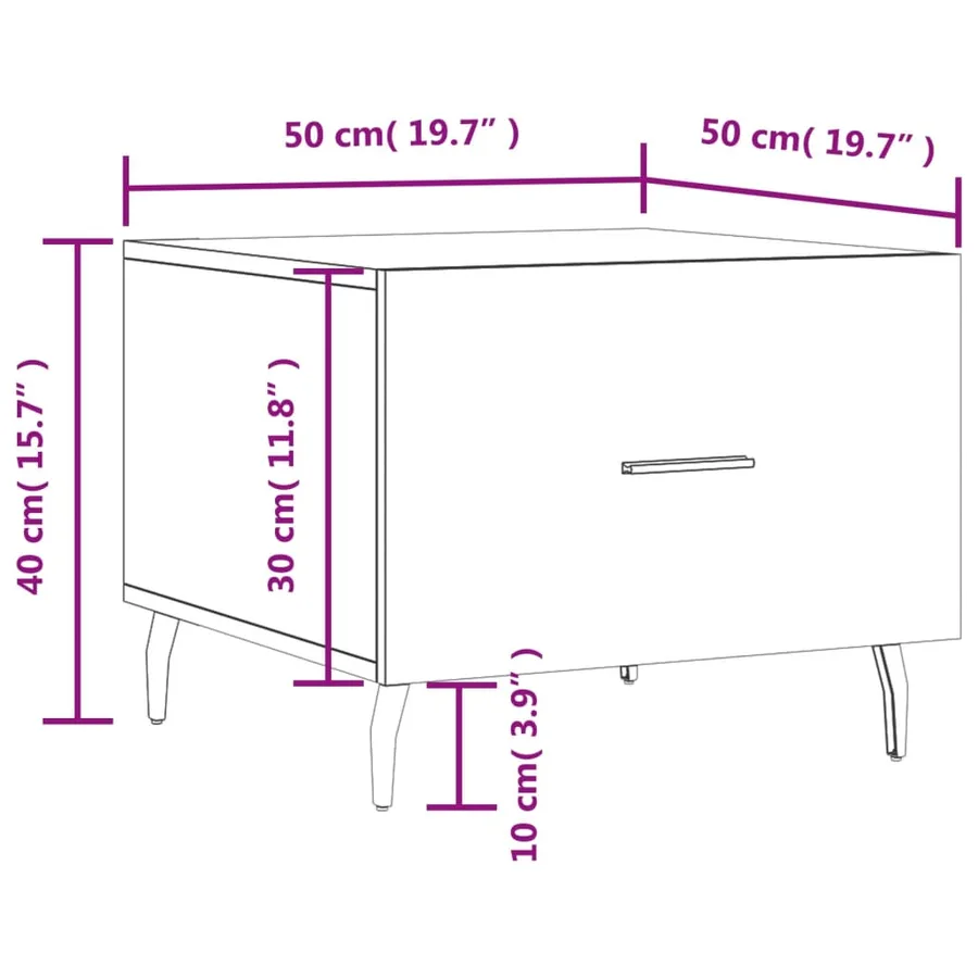 Tables basses 2 pcs chêne sonoma 50x50x40 cm bois d'ingénierie - 13