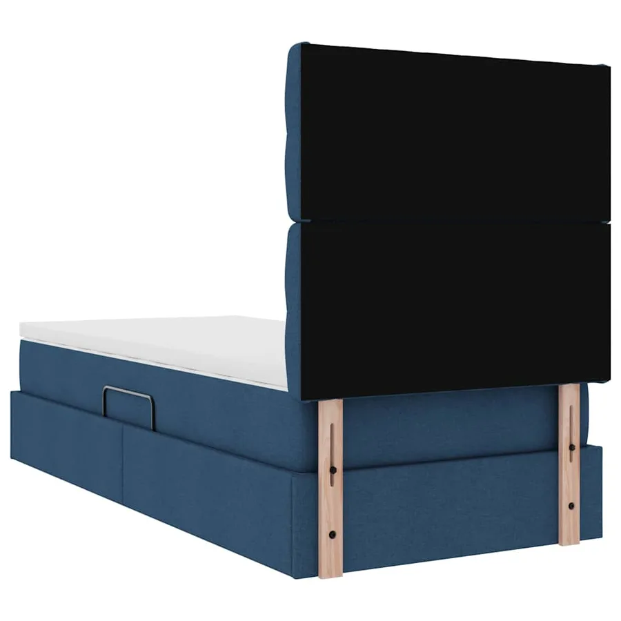 Lit de rangement LED avec matelas Bleu 90 x 190 cm Tissu - 12