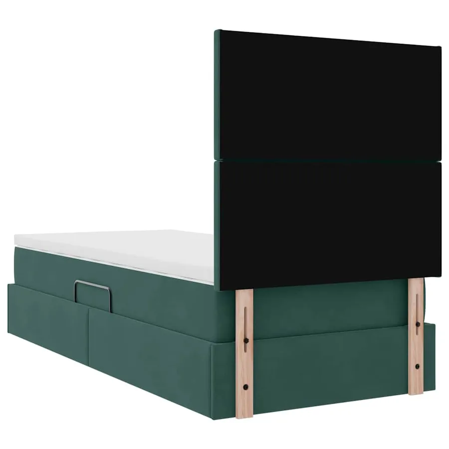 Lit de rangement LED avec matelas Vert foncé 90 x 190 cm - 12