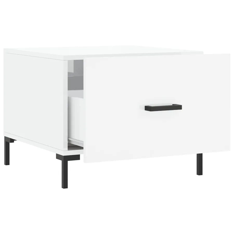 Table basse blanc brillant 50x50x40 cm bois d'ingénierie - 6
