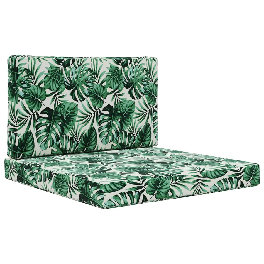 Coussin de canapé d'extérieur 2 pcs Motif feuille Polyester - 2