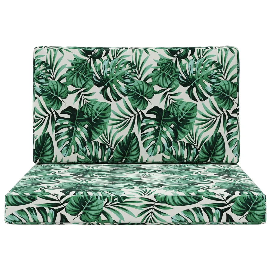 Coussin de canapé d'extérieur 2 pcs Motif feuille Polyester - 6