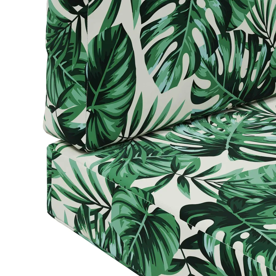 Coussin de canapé d'extérieur 2 pcs Motif feuille Polyester - 9