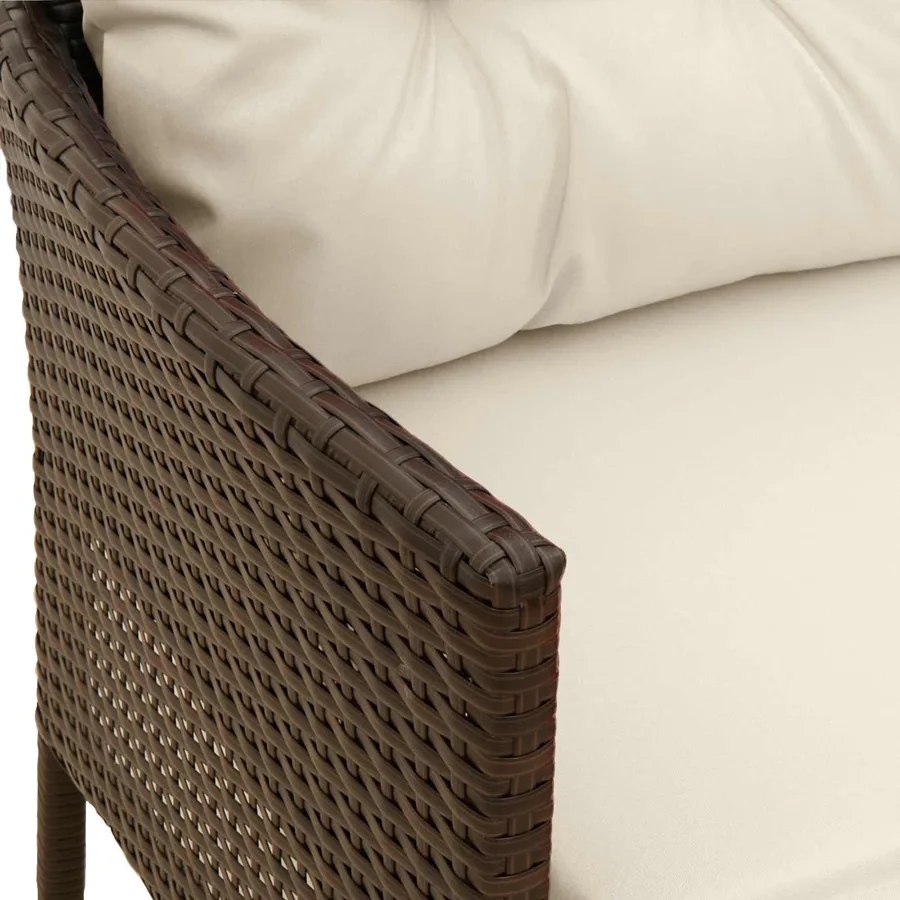 Ensemble de canapé de jardin avec coussin 2 pcs polyrotin - 12