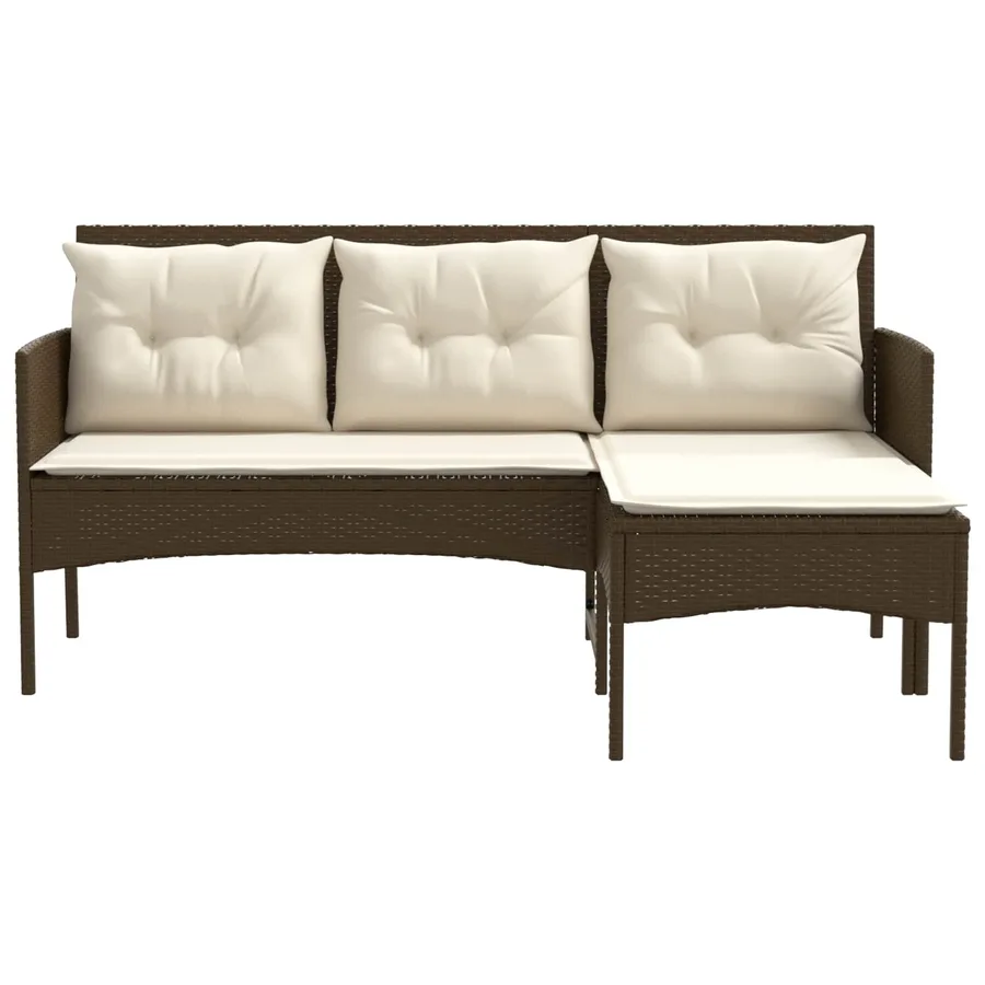 Ensemble de canapé de jardin avec coussin 2 pcs polyrotin - 7