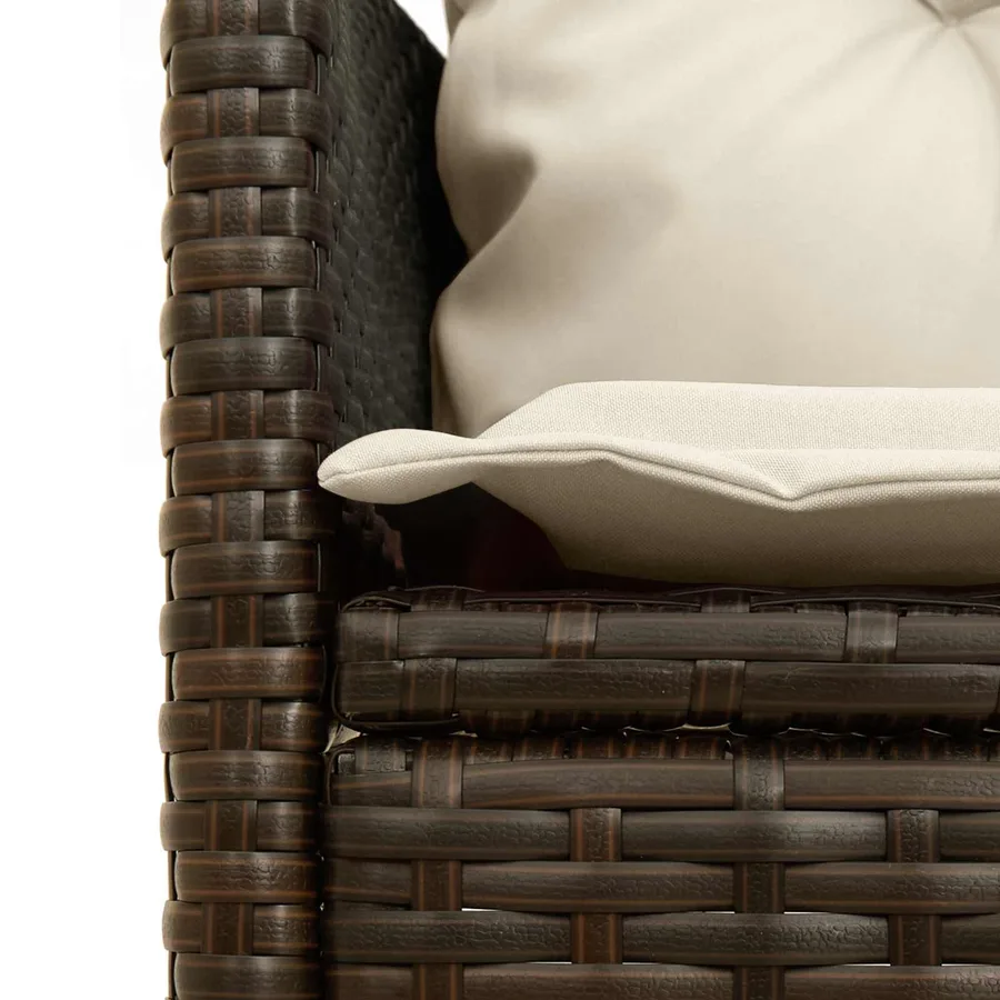 Ensemble de canapé de jardin avec coussin 2 pcs polyrotin - 8