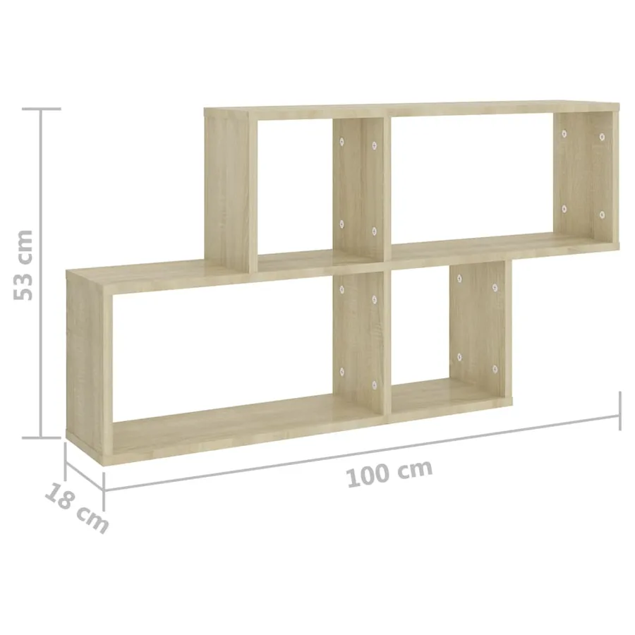 Étagère murale Chêne sonoma 100x18x53 cm Bois d’ingénierie - 6