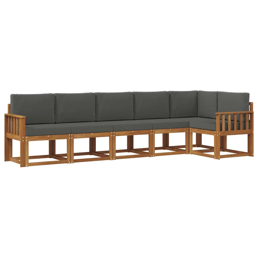 Ensemble de canapés d'extérieur 6 pcs Naturel et Anthracite - 2